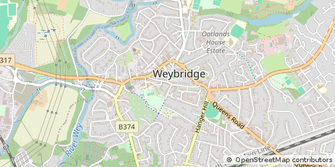 Map of Weybridge, Surrey