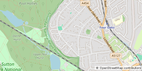 Map of Sutton Coldfield