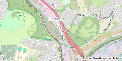Map of South Yorkshire