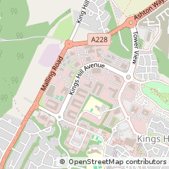 Map of West Malling, Kent