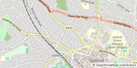 Map of Solihull, West Midlands