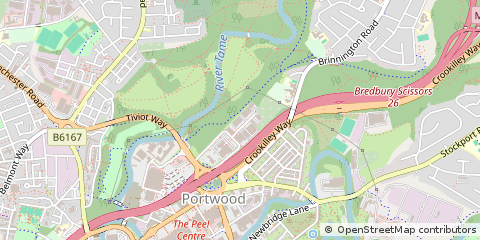 Map of Stockport, Greater Manchester