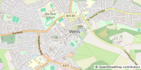 Map of Wells, Somerset