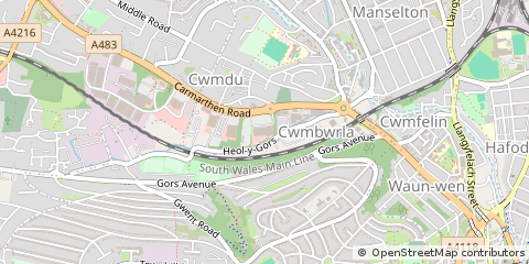 Map of Swansea, West Glamorgan