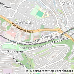 Map of Swansea, West Glamorgan