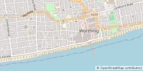 Map of Worthing, West Sussex