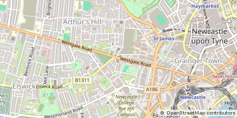 Map of Newcastle Upon Tyne