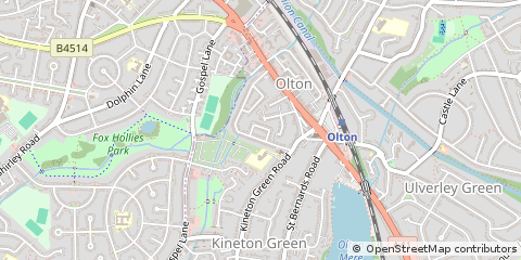 Map of Solihull, West Midlands