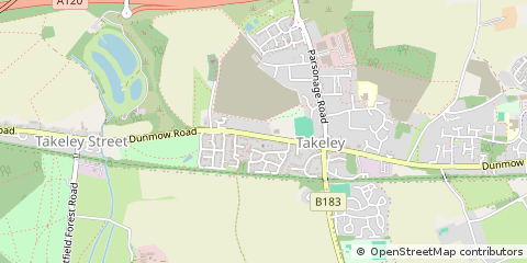 Map of Takeley, Essex
