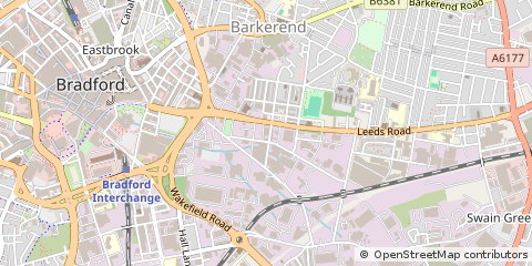 Map of Bradford, West Yorkshire