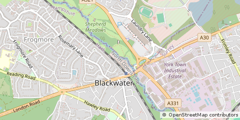 Map of Camberley, Berkshire