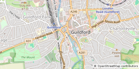 Map of Guildford, Surrey