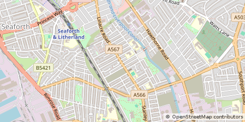 Map of Litherland, Merseyside