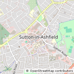 Map of Sutton in Ashfield, Nottinghamshire