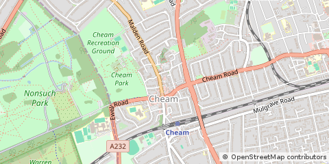 Map of Sutton, Surrey