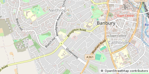 Map of Banbury, Oxfordshire