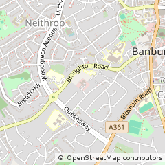 Map of Banbury, Oxfordshire
