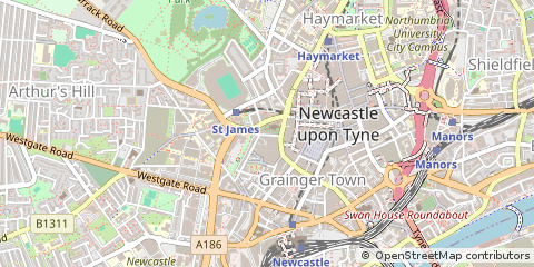 Map of Newcastle Upon Tyne