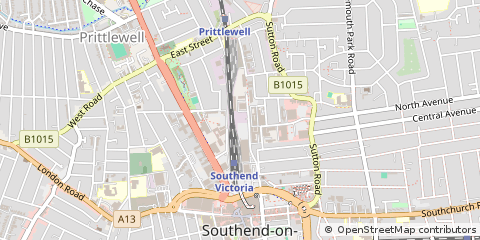 Map of Southend on SEA, Essex