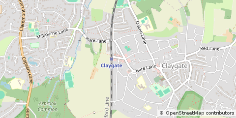 Map of Esher, Surrey