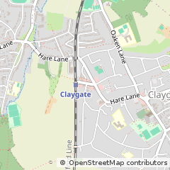 Map of Esher, Surrey