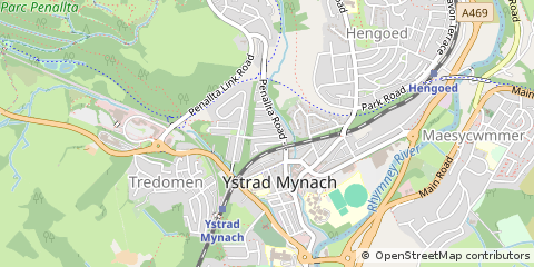 Map of Hengoed, Mid Glamorgan