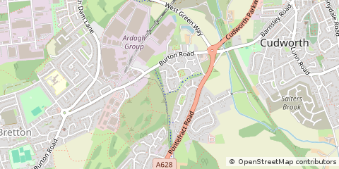 Map of Barnsley, South Yorkshire