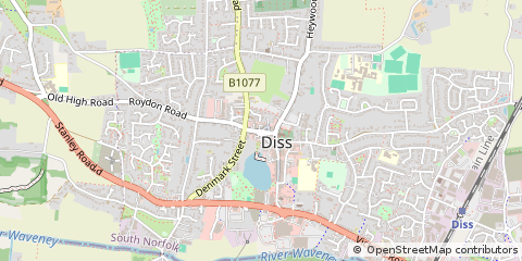 Map of Diss, Norfolk