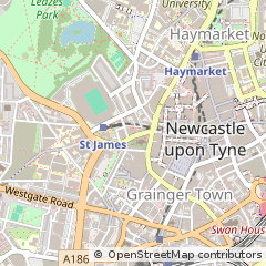 Map of Newcastle Upon Tyne, Tyne and Wear