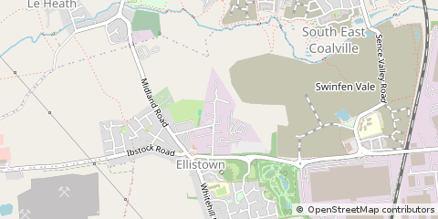 Map of Coalville, Leicestershire