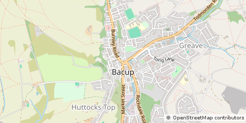 Map of Bacup, Lancashire