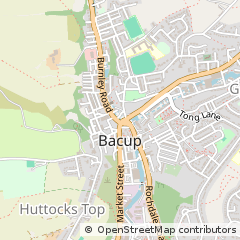 Map of Bacup, Lancashire