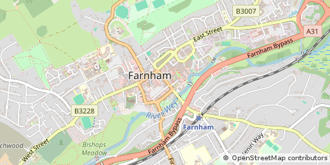 Map of Farnham, Surrey