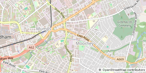 Map of Oldham, Lancashire
