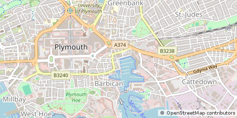 Map of Plymouth, Devon
