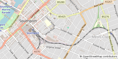 Map of Southport, Merseyside