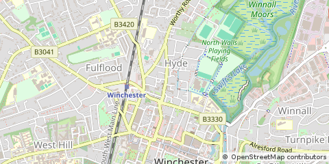 Map of Winchester, Hampshire