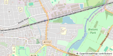 Map of Dagenham, Essex