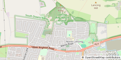 Map of Lancing, West Sussex