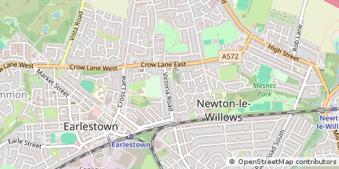 Map of Newton-LE-Willows, Merseyside