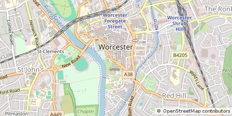 Map of Worcester, Worcestershire