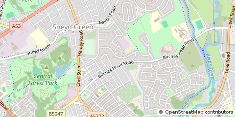 Map of Stoke-on-Trent, Staffordshire