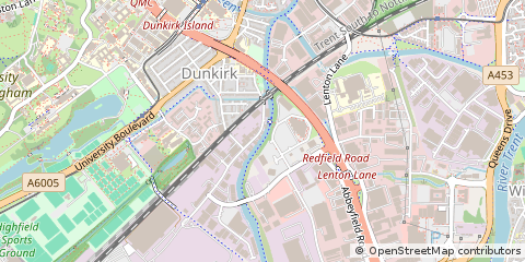 Map of Dunkirk, Nottingham