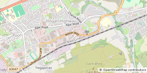 Map of Redruth, Cornwall