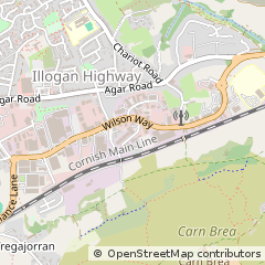 Map of Redruth, Cornwall