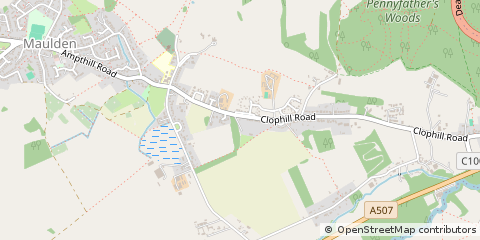 Map of Bedford, Bedfordshire