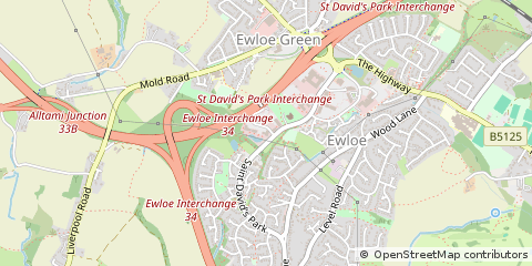 Map of Ewloe, Deeside, Flintshire