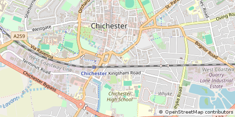 Map of Chichester, West Sussex