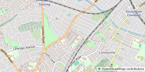 Map of Streatham Road Mitcham, Surrey