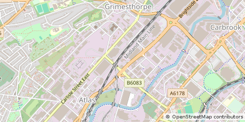 Map of Sheffield, South Yorkshire